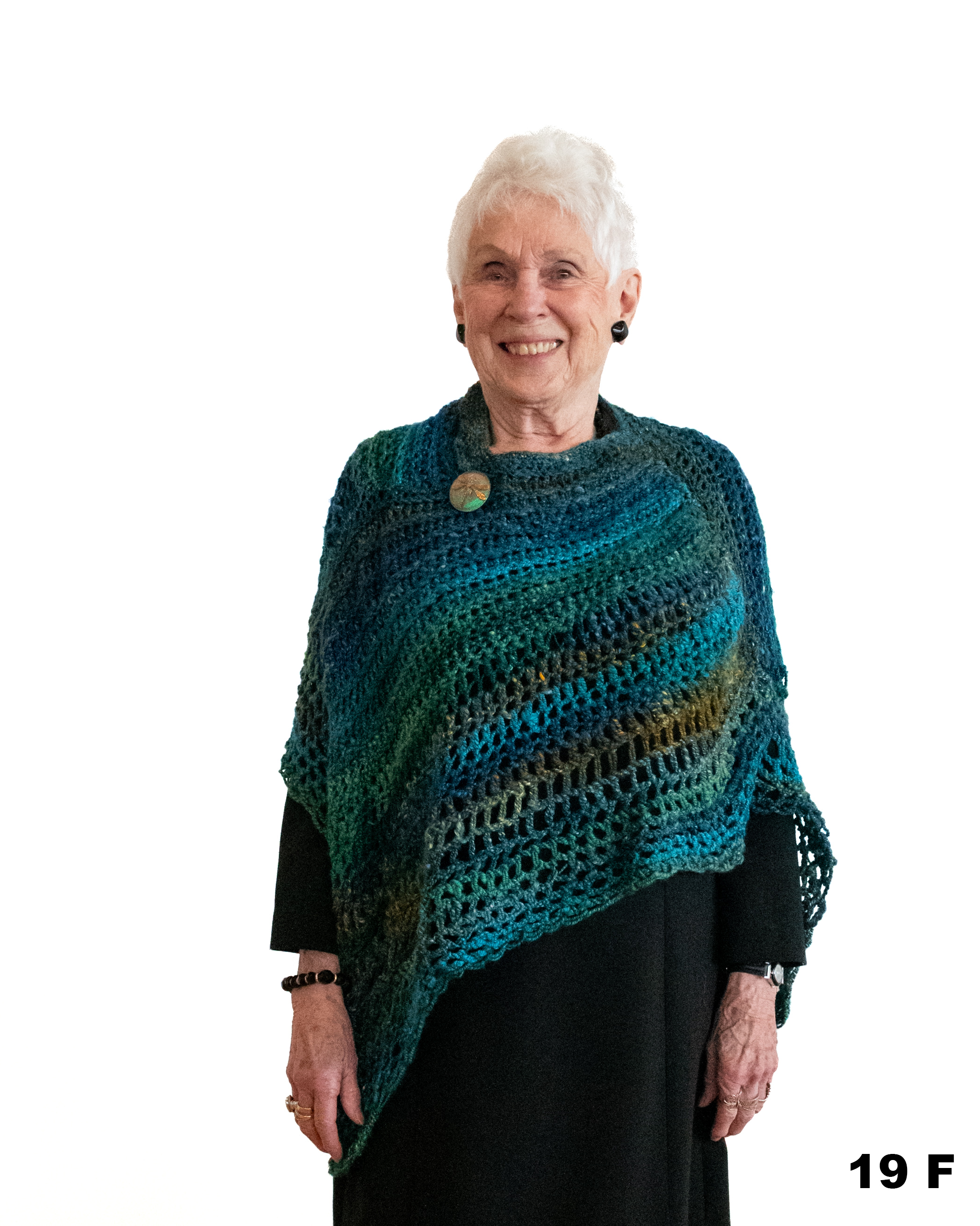 Crocheted cape by Janet - front